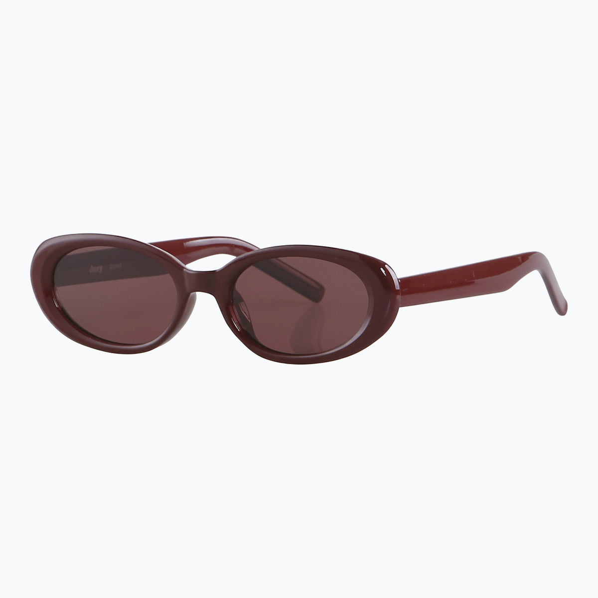 Jaxy Scarlet Oval sunglasses — side view #Color_Burgundy