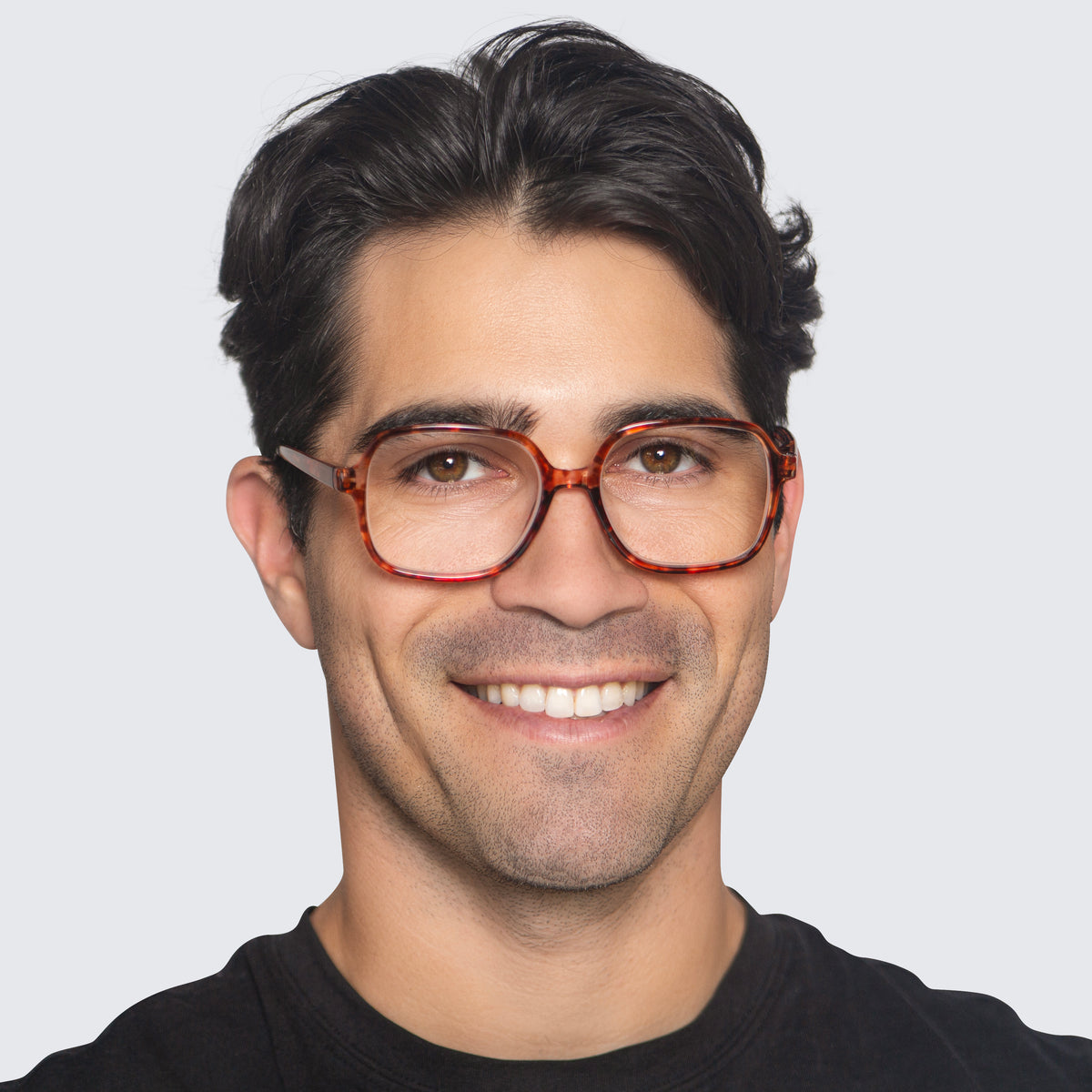 Jaxy Serenade Oversized sunglasses — worn view #Color_Rust