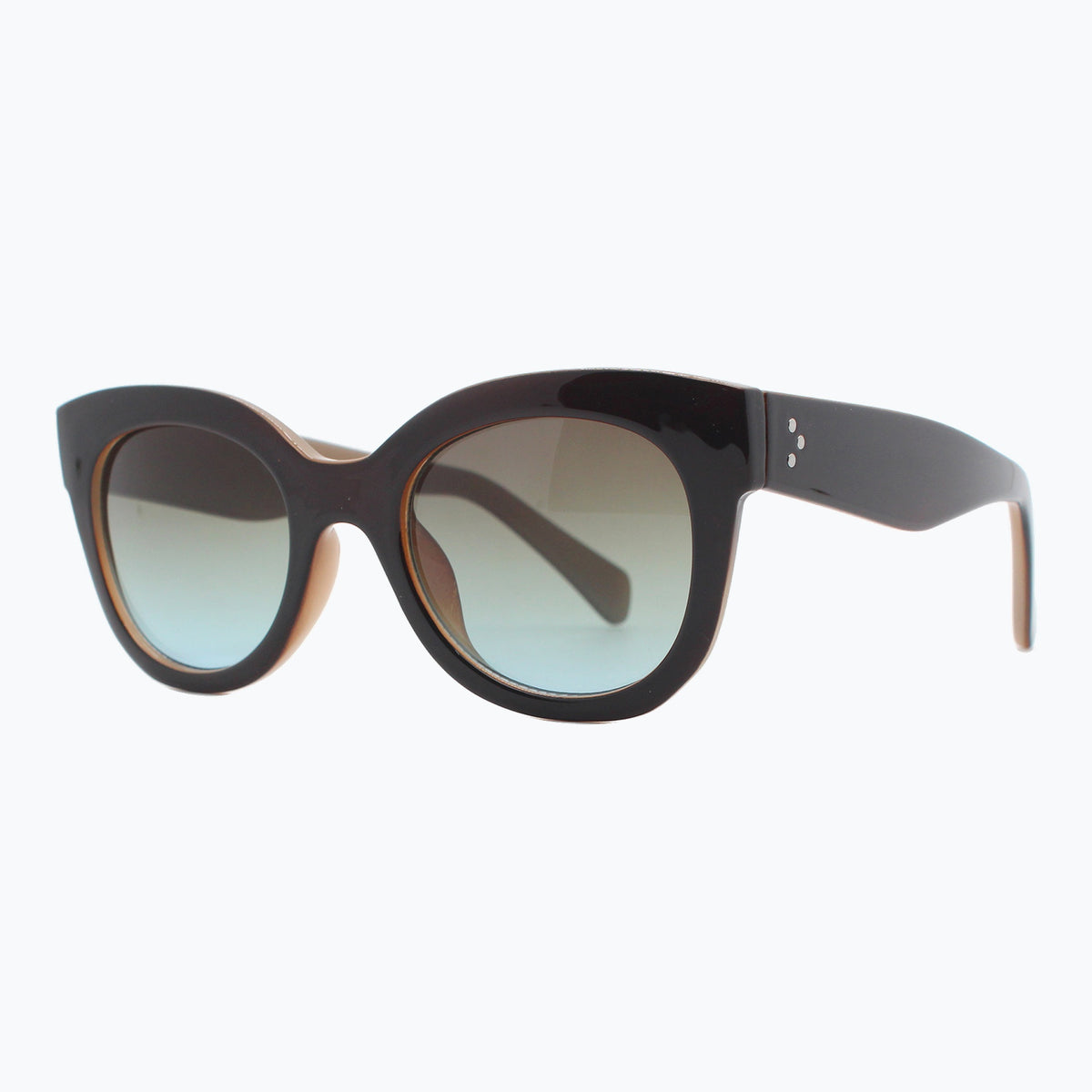 Jaxy Solstice Round sunglasses — side view #Color_Brown