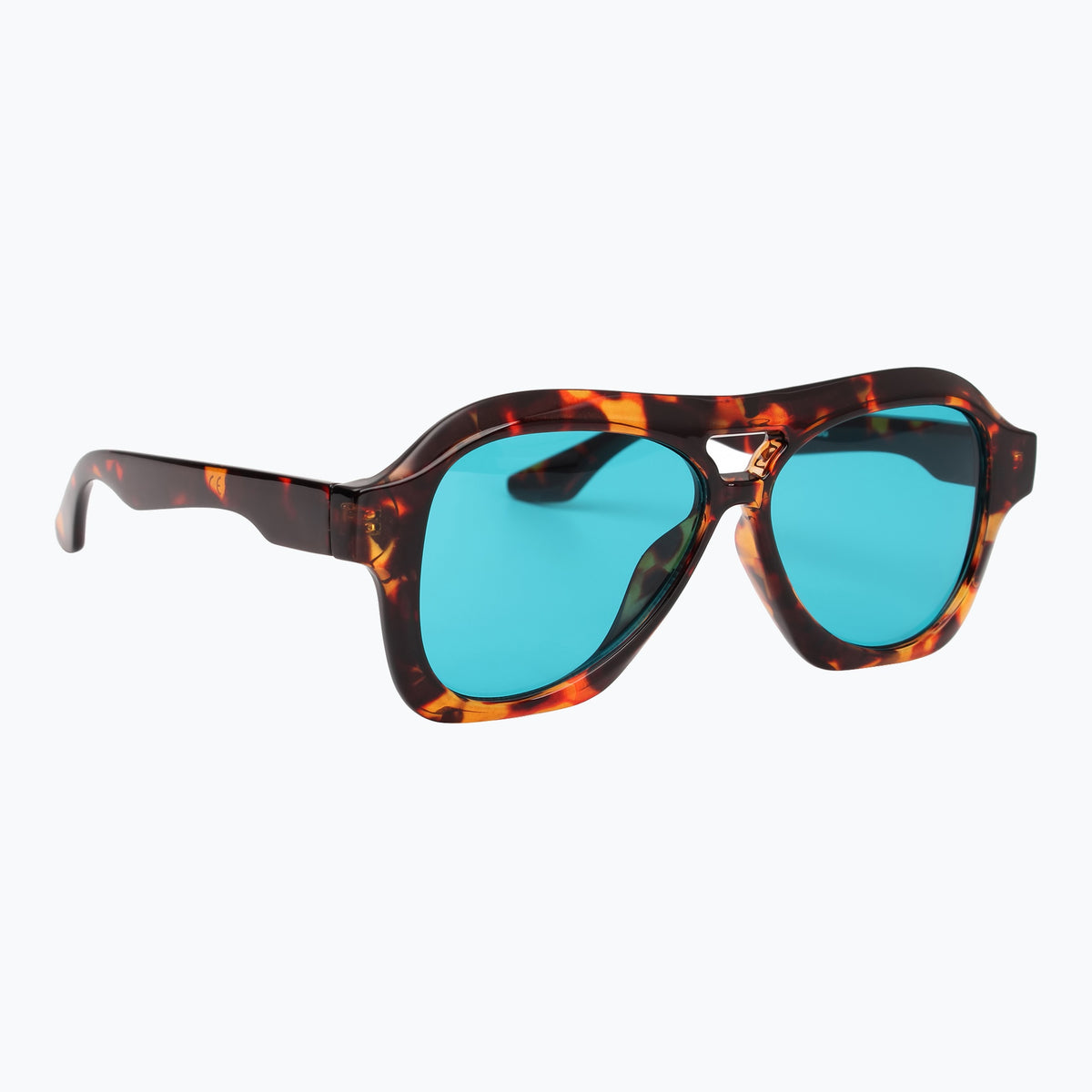 Jaxy Burnout Aviator sunglasses — other-side view #Color_Tort/Teal