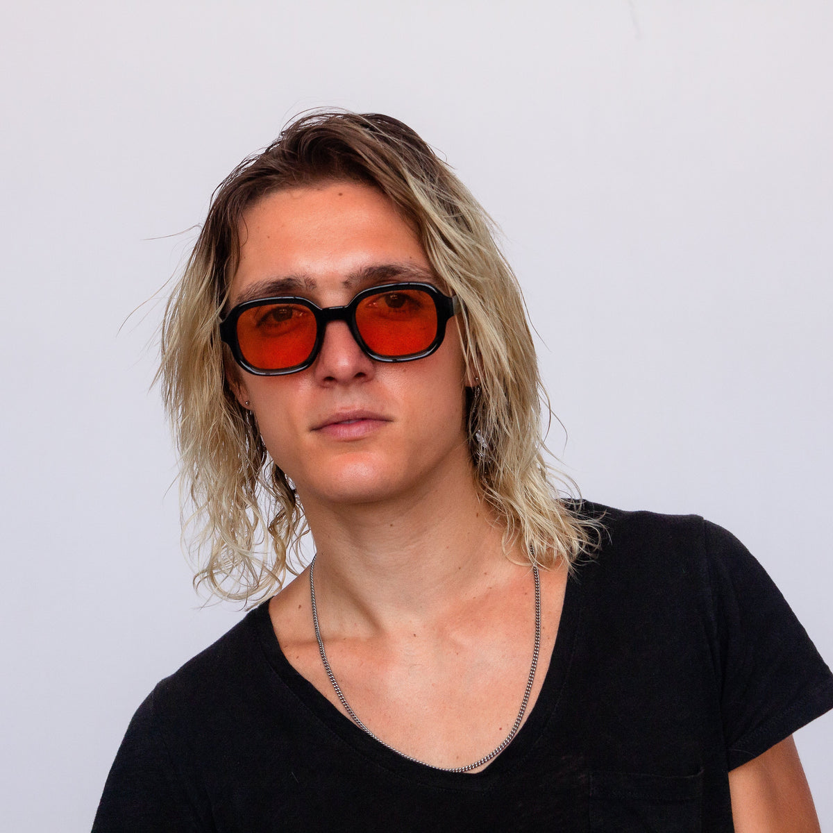Jaxy Boulevard Square sunglasses — front view #Color_Black