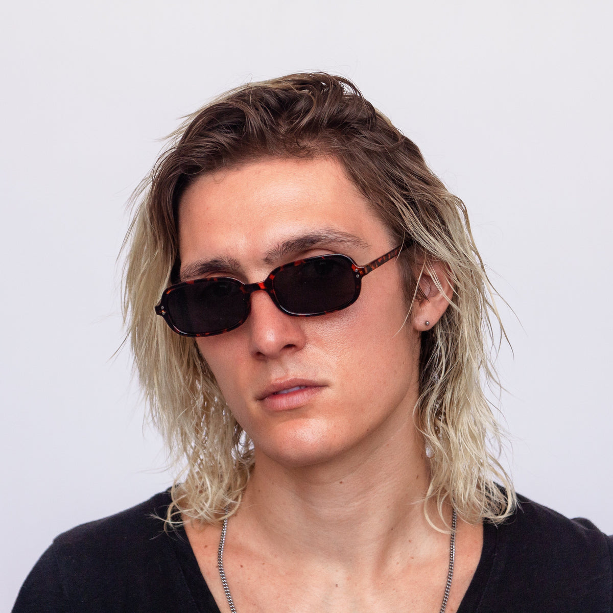 Jaxy Palm State Rectangle sunglasses — front view #Color_Tortoise