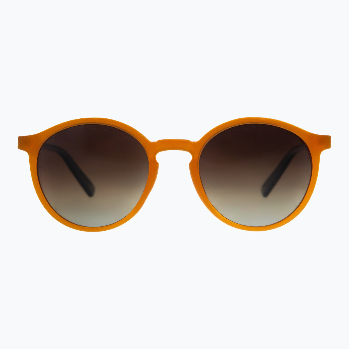 Jaxy Lennon in Rust/Green — Round Polarized sunglasses #Color_Rust/Green