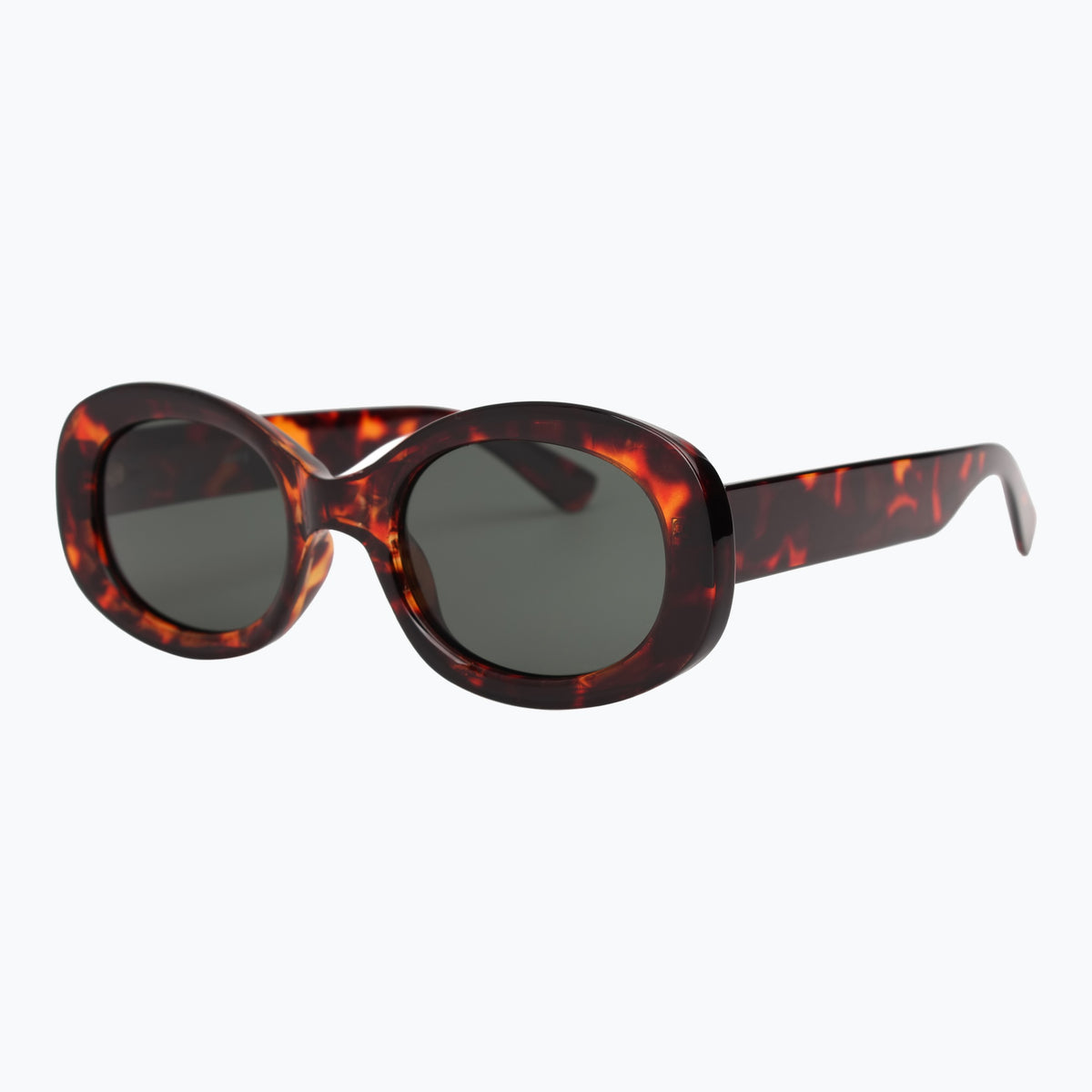 Jaxy Deco Oval sunglasses — side view #Color_Tortoise
