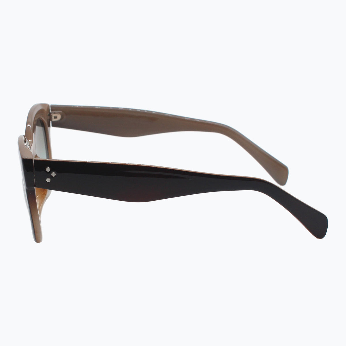 Jaxy Solstice Round sunglasses — side view #Color_Brown