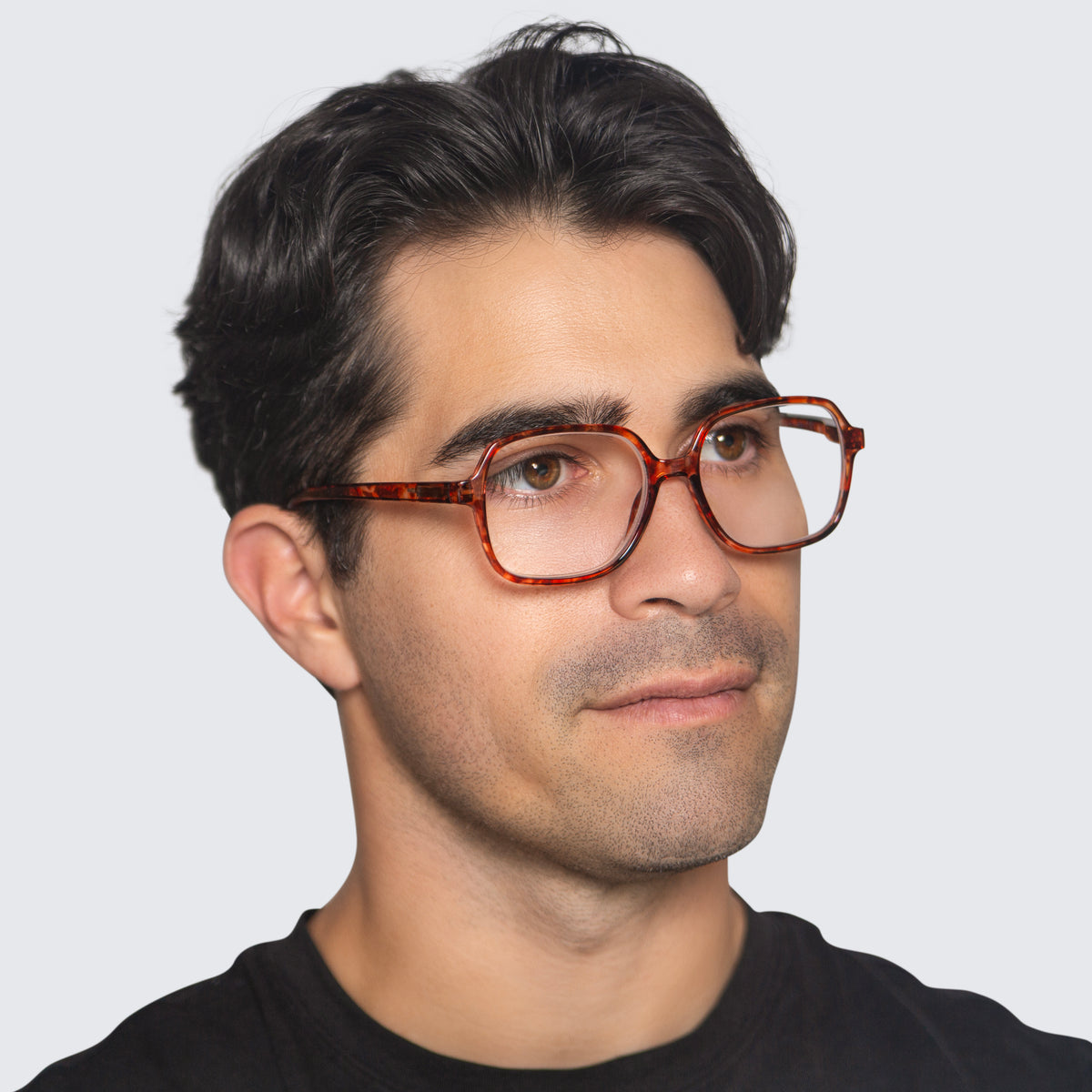 Jaxy Serenade Oversized sunglasses — worn view #Color_Rust