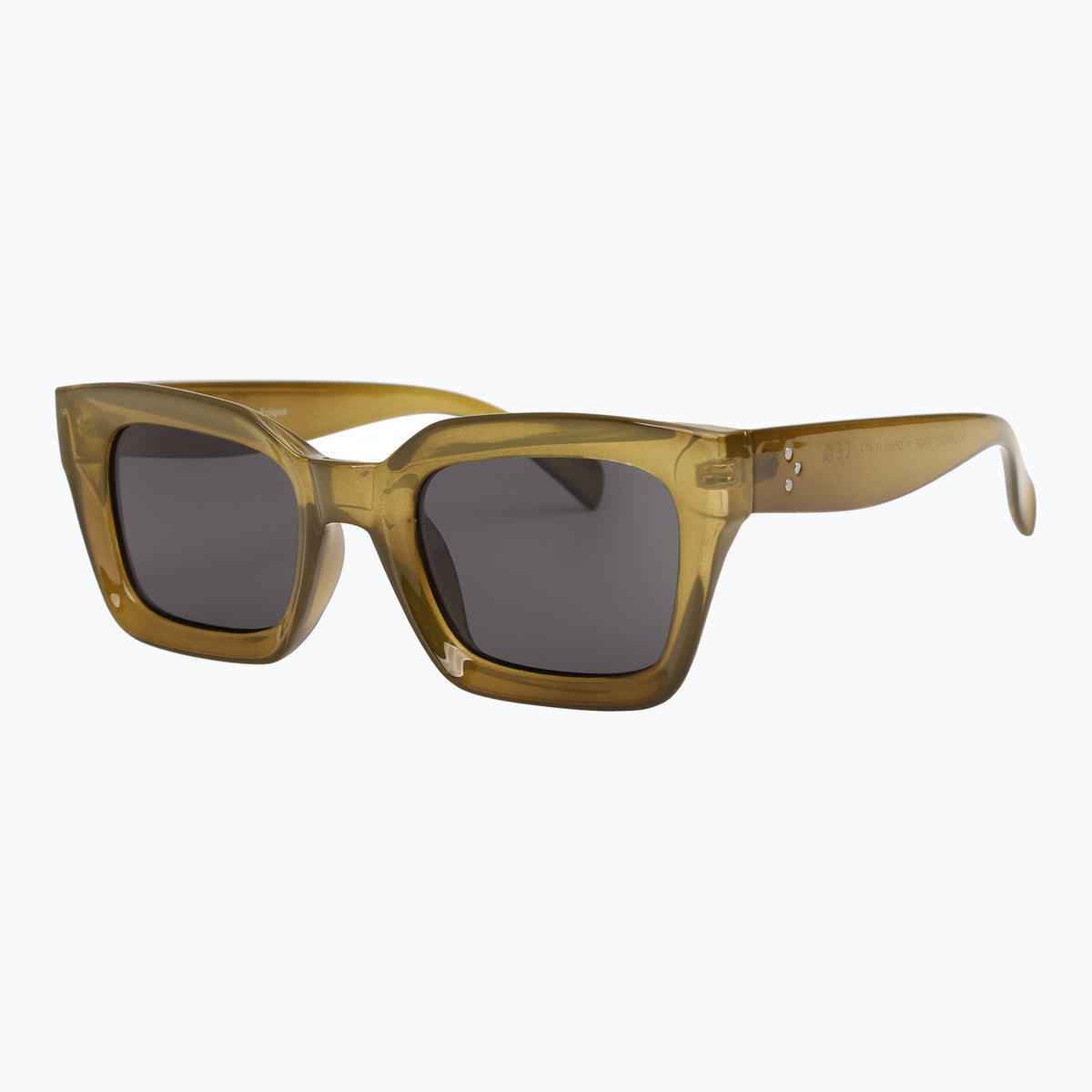 Jaxy Eclipse Square sunglasses — side view #Color_Olive green