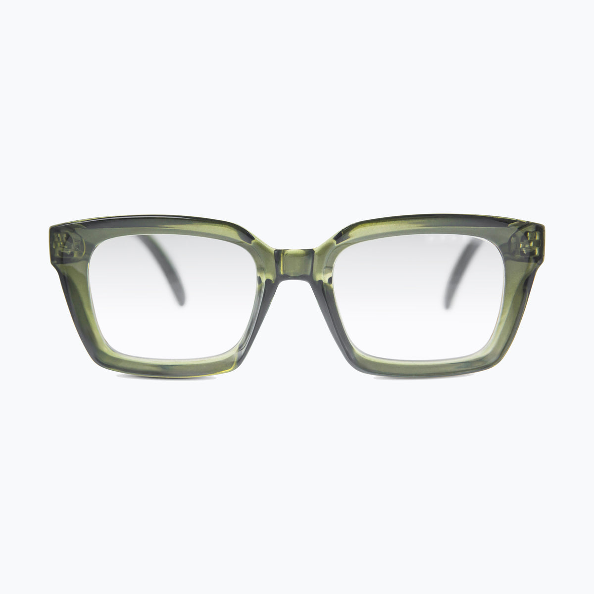 Jaxy Palazzo in Green — Square reading glasses #Color_Green