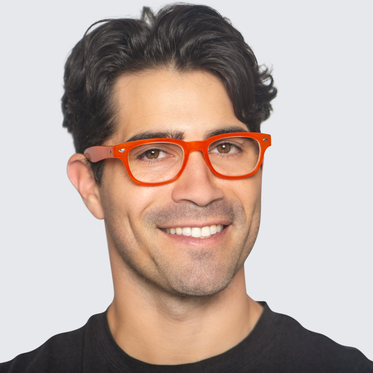 Jaxy Fizz Round sunglasses — worn view #Color_Orange