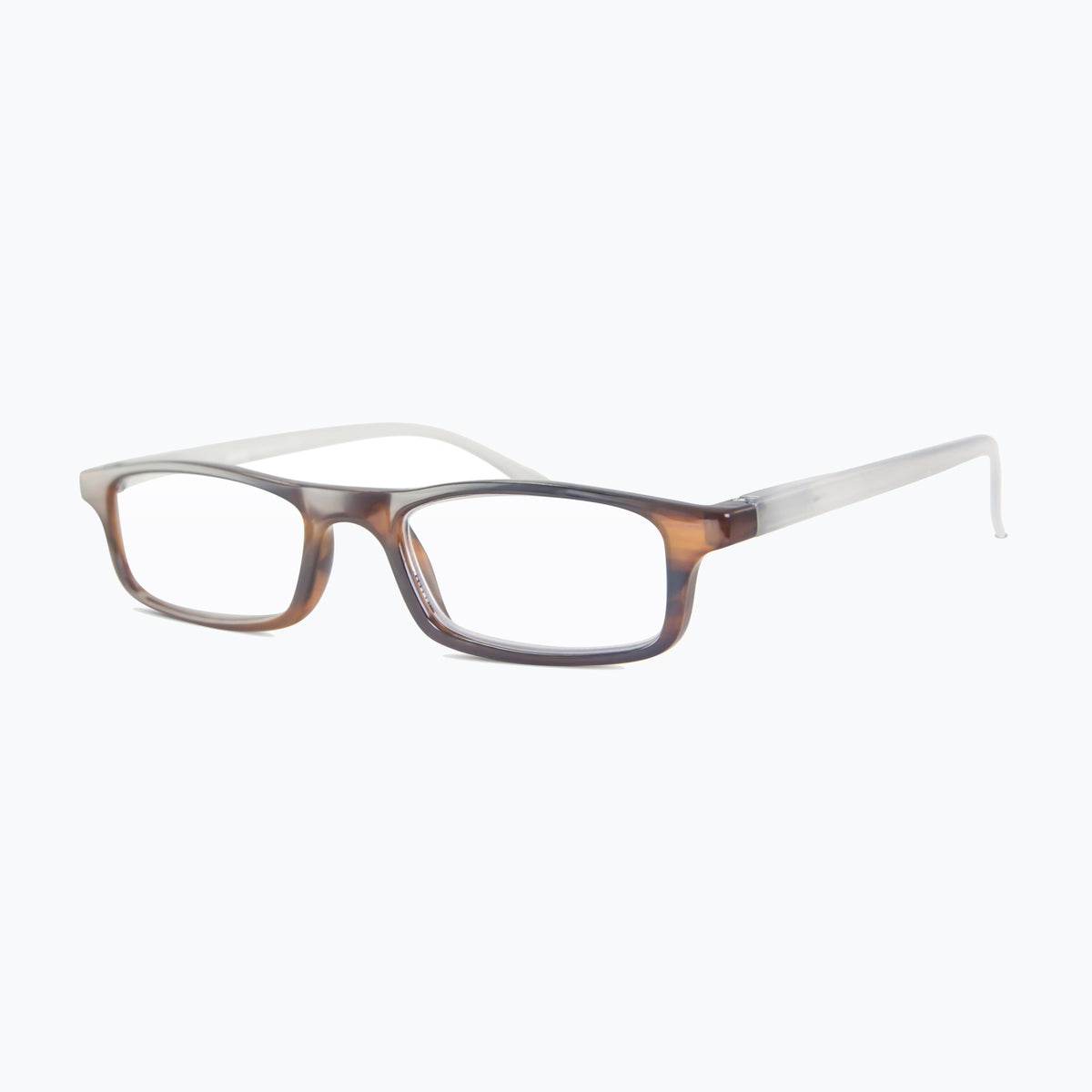 Jaxy Memo Blue Light Glasses Rectangle sunglasses — side view #Color_Brown / Blue Light