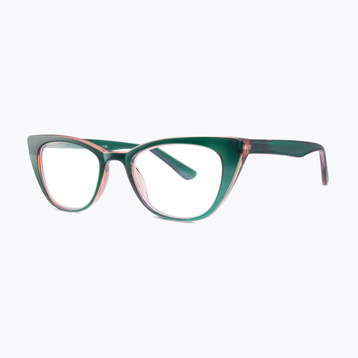 Jaxy Plume Blue Light Glasses Cat-eye sunglasses — side view #Color_Green / Blue Light