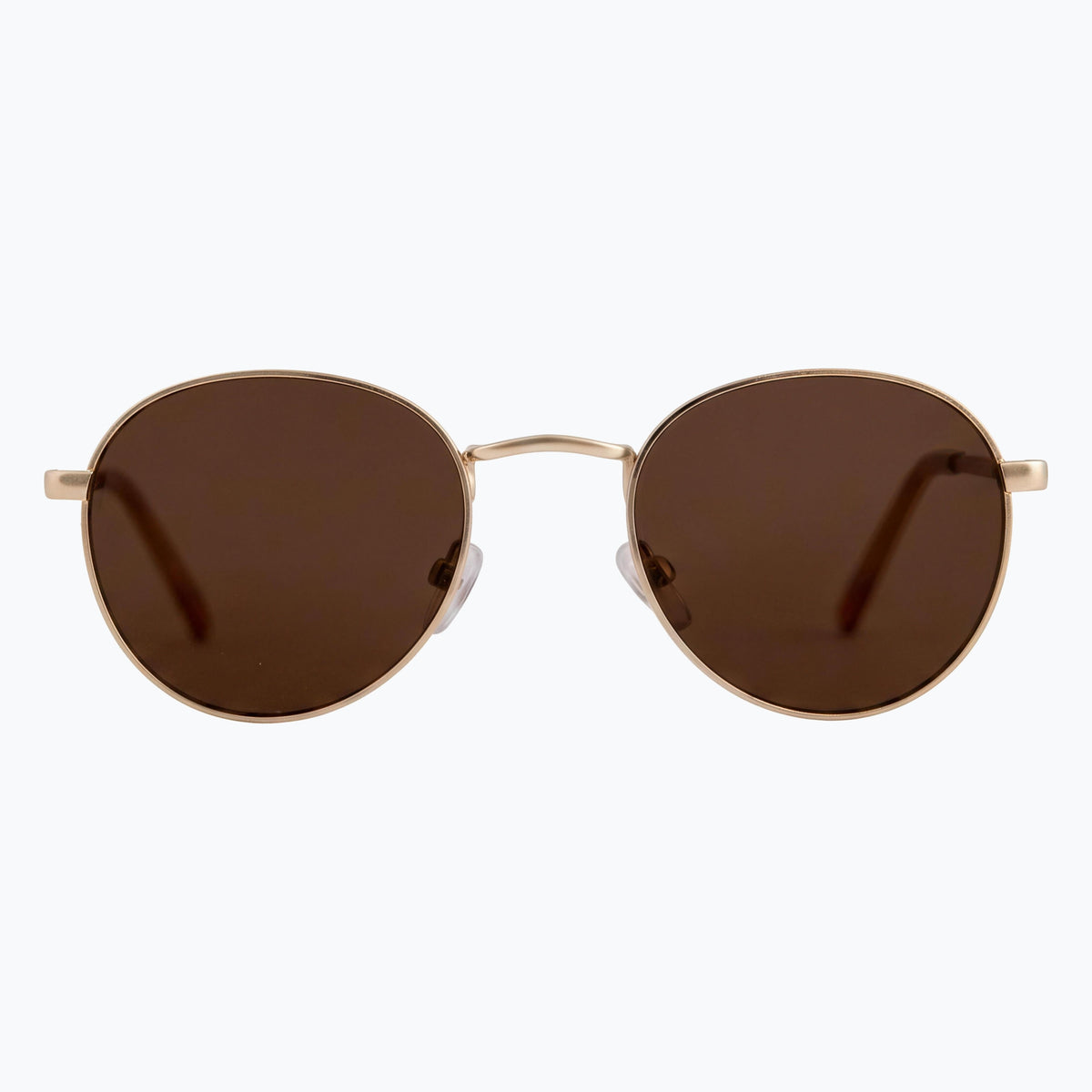 Jaxy Raven in Gold — Round Polarized sunglasses #Color_Gold