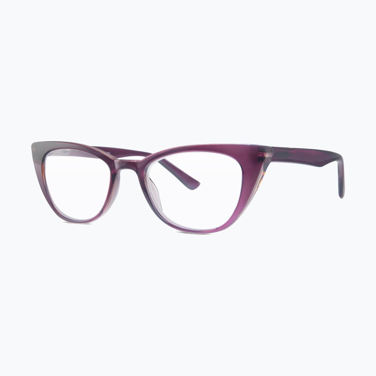 Jaxy Plume Blue Light Glasses Cat-eye sunglasses — side view #Color_Purple / Blue Light