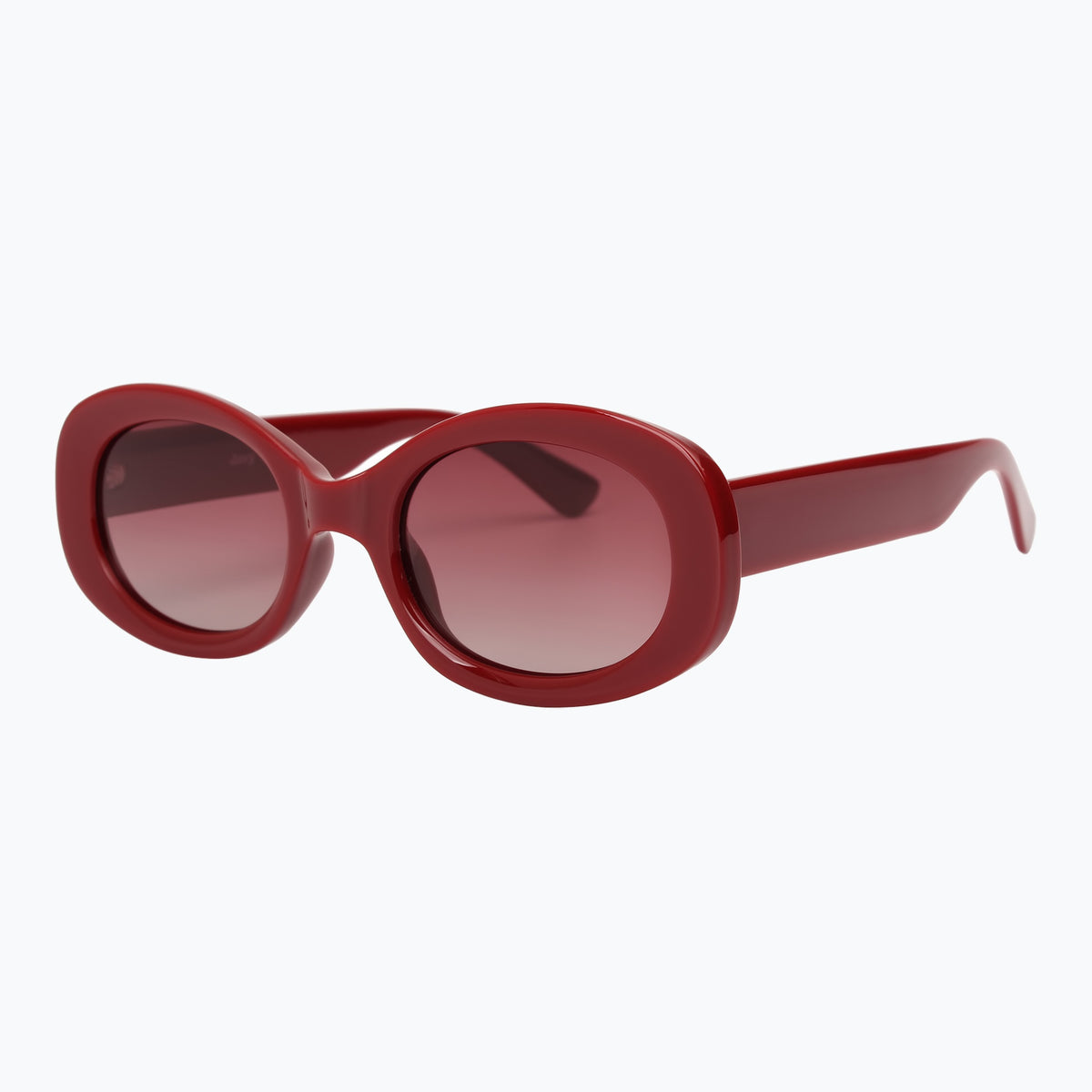 Jaxy Deco Oval sunglasses — side view #Color_Red