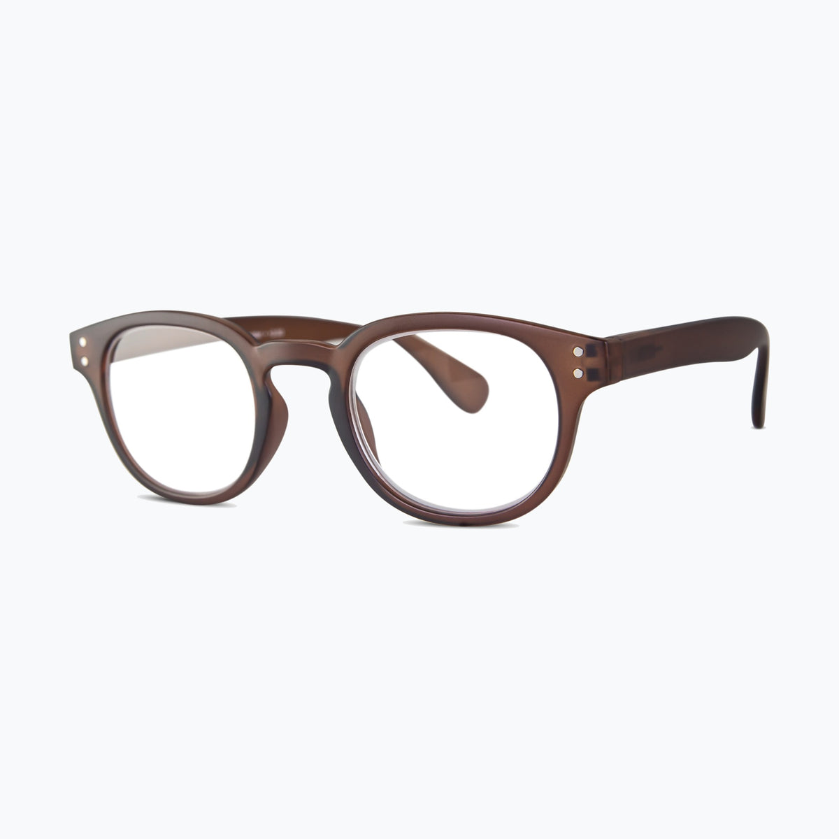 Jaxy Boulder Blue Light Glasses Round sunglasses — side view #Color_Brown / Blue Light