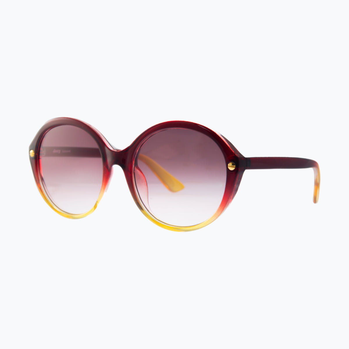 Jaxy Cabaret Round sunglasses — side view #Color_Burgundy