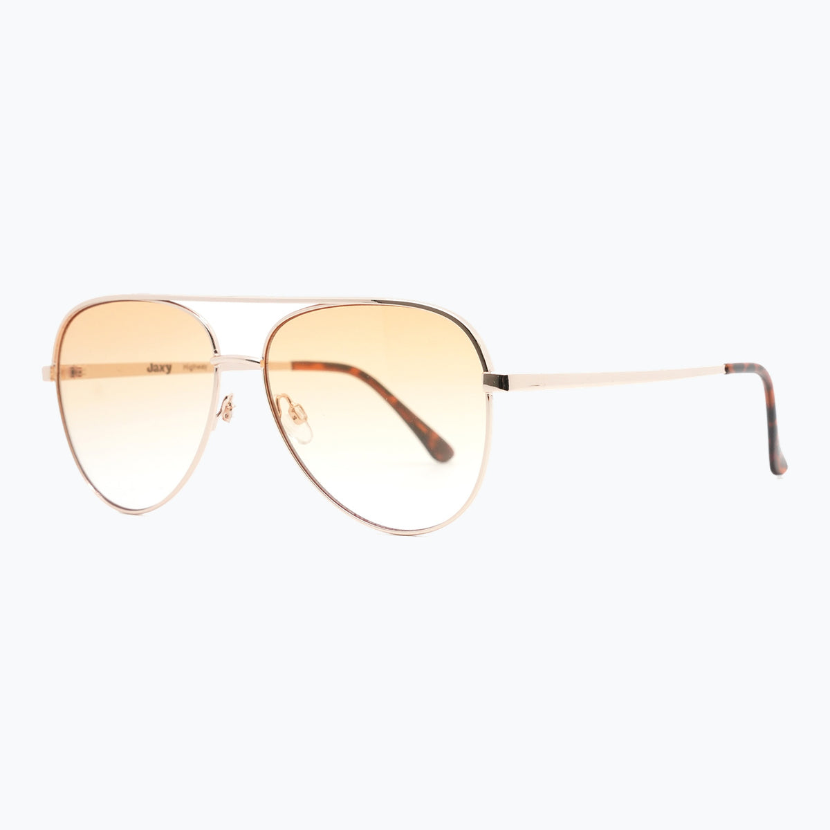 Jaxy Highway Aviator sunglasses — side view #Color_Gold