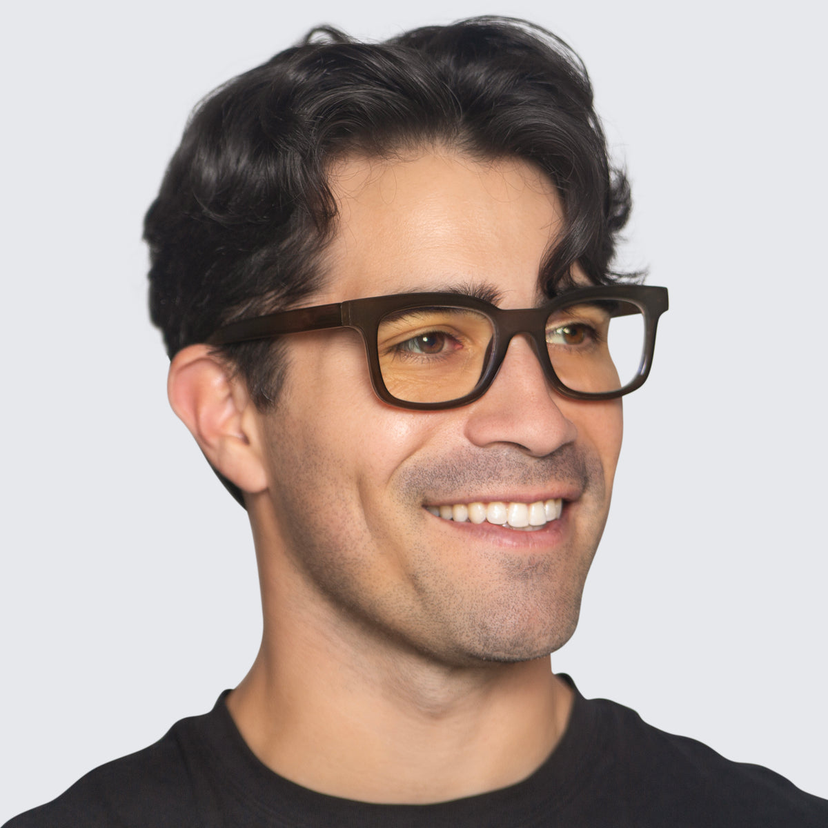 Jaxy Tempo Square sunglasses — worn view #Color_Olive