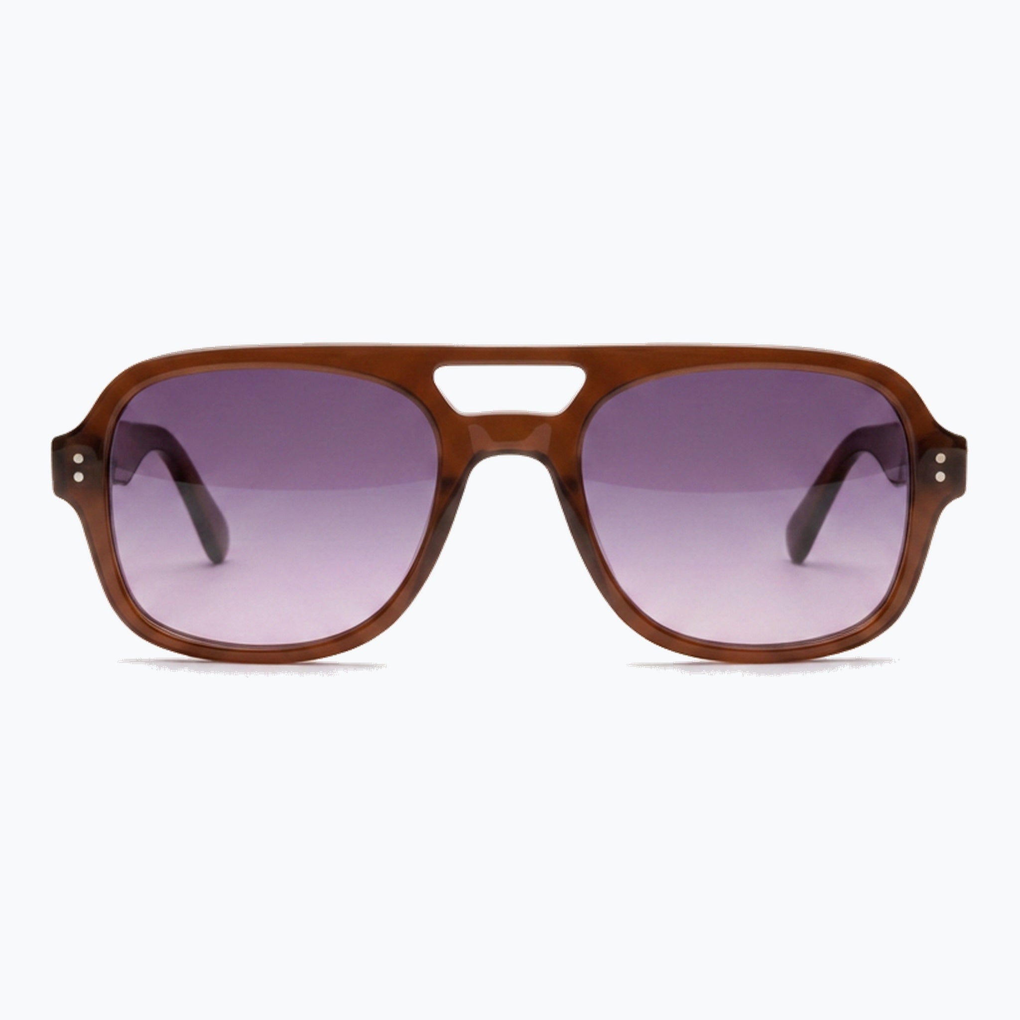 Jaxy Captain in Brown/Purple — Aviator Polarized sunglasses