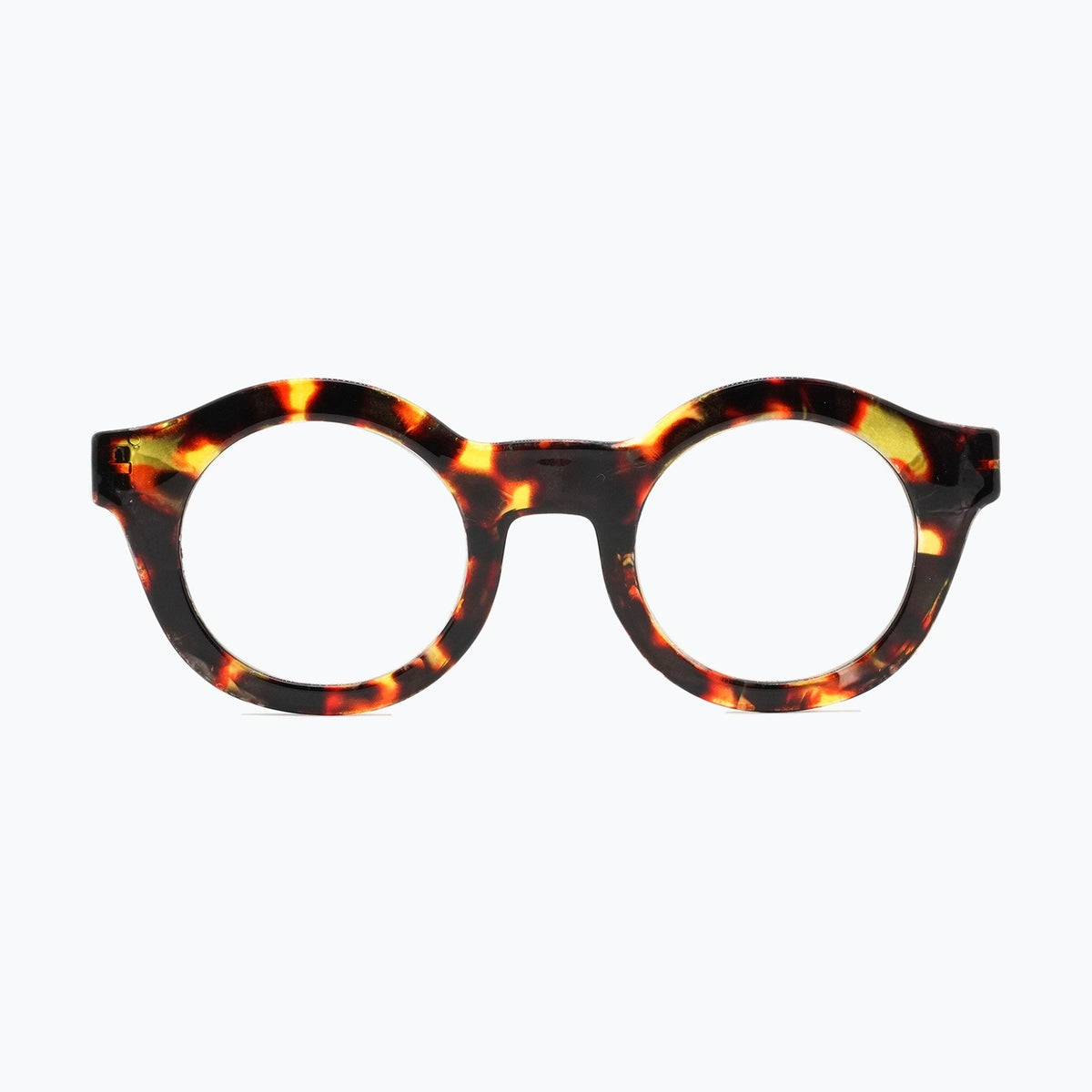 Jaxy Footnote Blue Light Glasses in Tortoise — Round sunglasses #Color_Tortoise / Blue Light