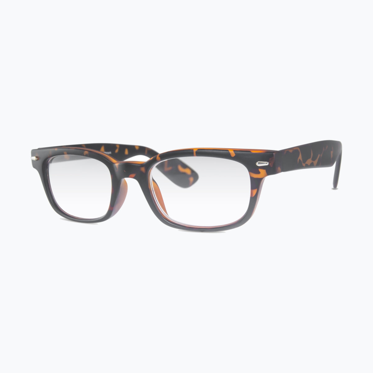 Jaxy Benchmark Rectangle reading glasses — side view #Color_Tortoise