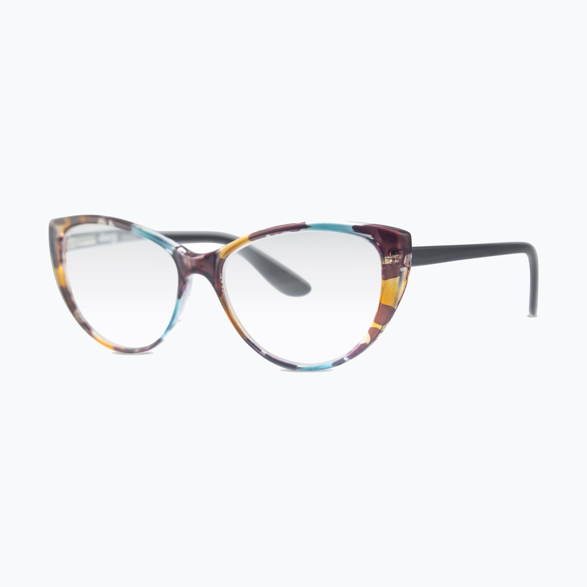 Jaxy Cameo Cat-eye reading glasses — side view #Color_Blue