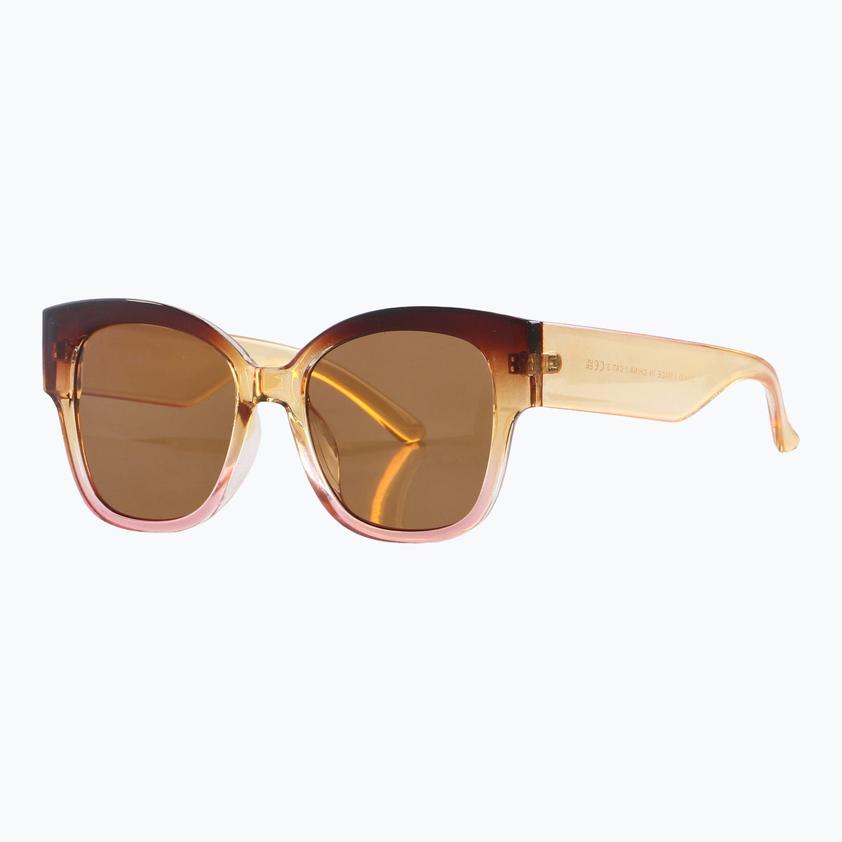 Jaxy Dahlia Square sunglasses — side view #Color_Amber/Pink