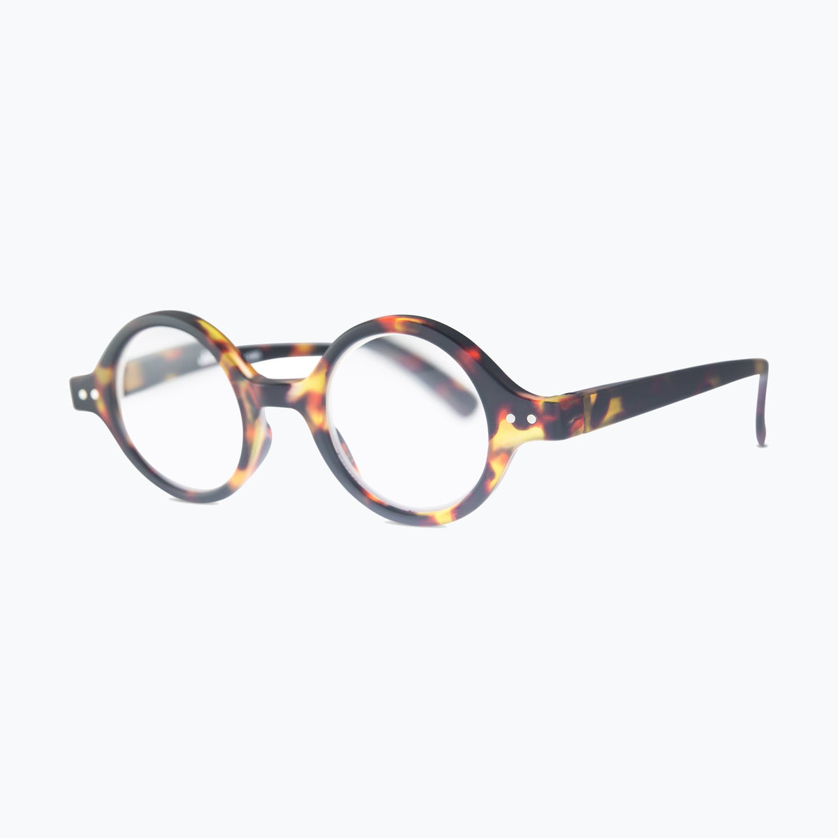 Jaxy Almanac Blue Light Glasses Round sunglasses — side view #Color_Brown / Blue Light