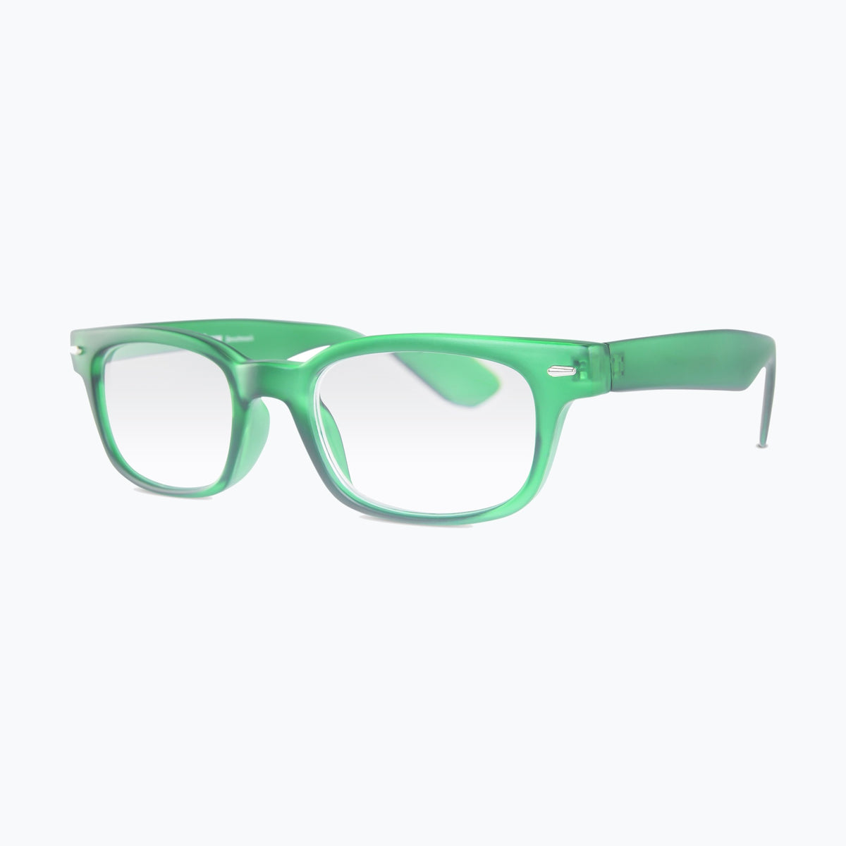 Jaxy Benchmark Rectangle reading glasses — side view #Color_Green