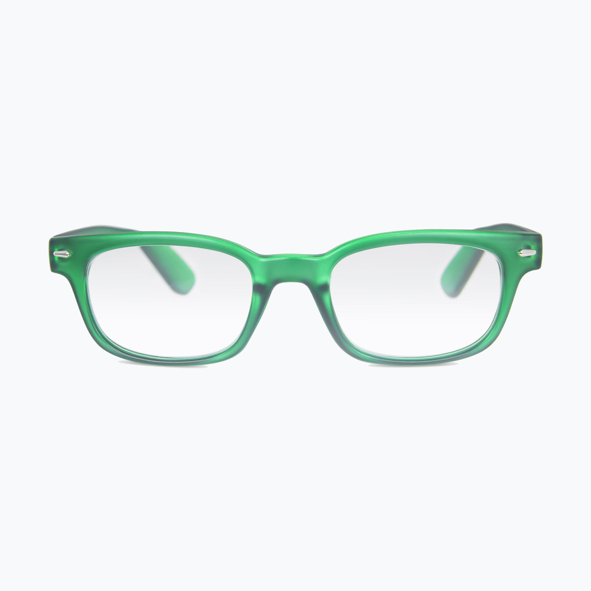 Jaxy Benchmark in Green — Rectangle reading glasses #Color_Green