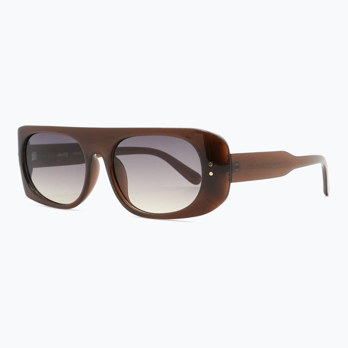 Jaxy Skyway Rectangle sunglasses — side view #Color_Rust