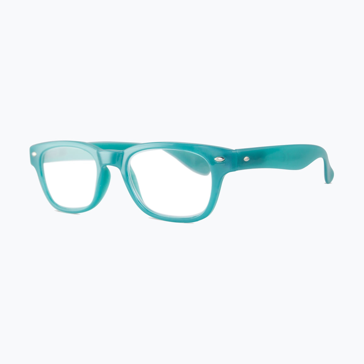 Jaxy Fizz Blue Light Glasses Round sunglasses — side view #Color_Teal / Blue Light