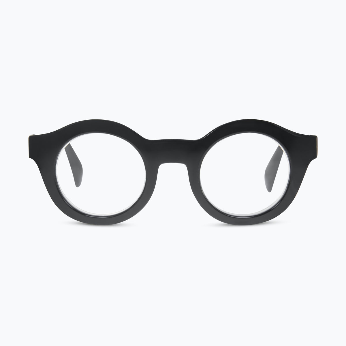 Jaxy Footnote Blue Light Glasses in Black — Round sunglasses #Color_Black / Blue Light