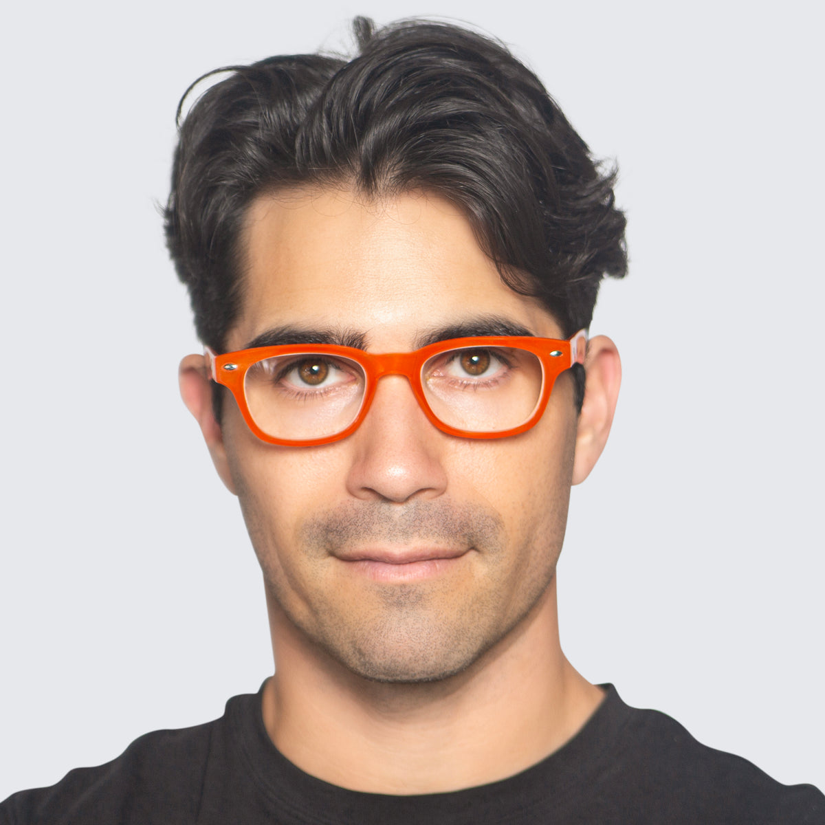 Jaxy Fizz Round sunglasses — worn view #Color_Orange
