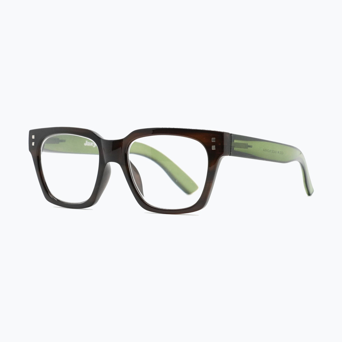Jaxy Volume Square sunglasses — side view #Color_Olive