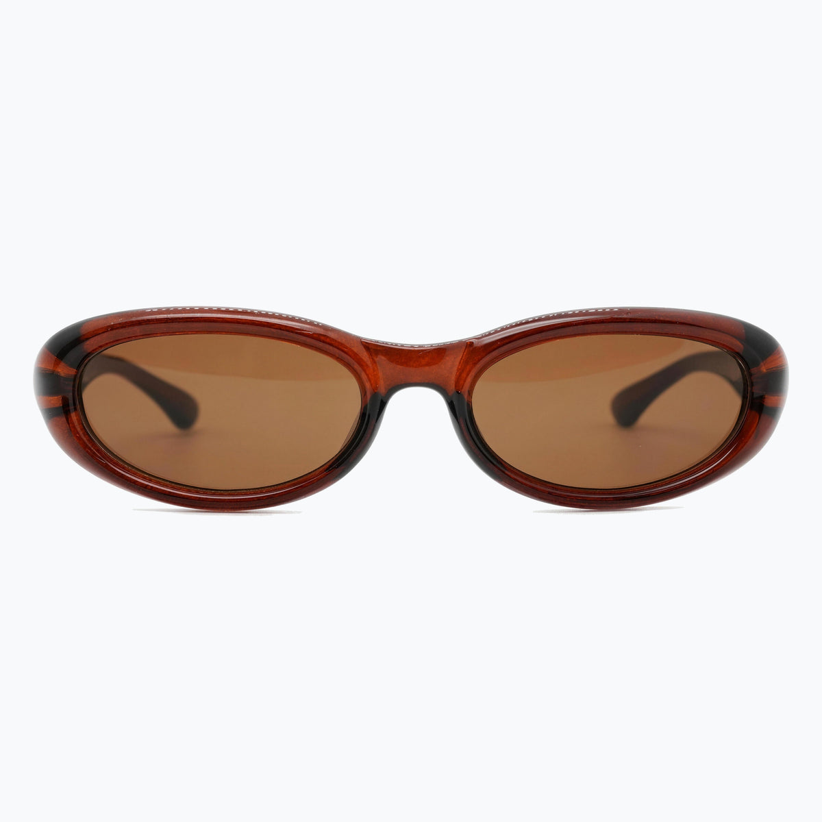 Jaxy Postcard in Brown — Oval sunglasses #Color_Brown