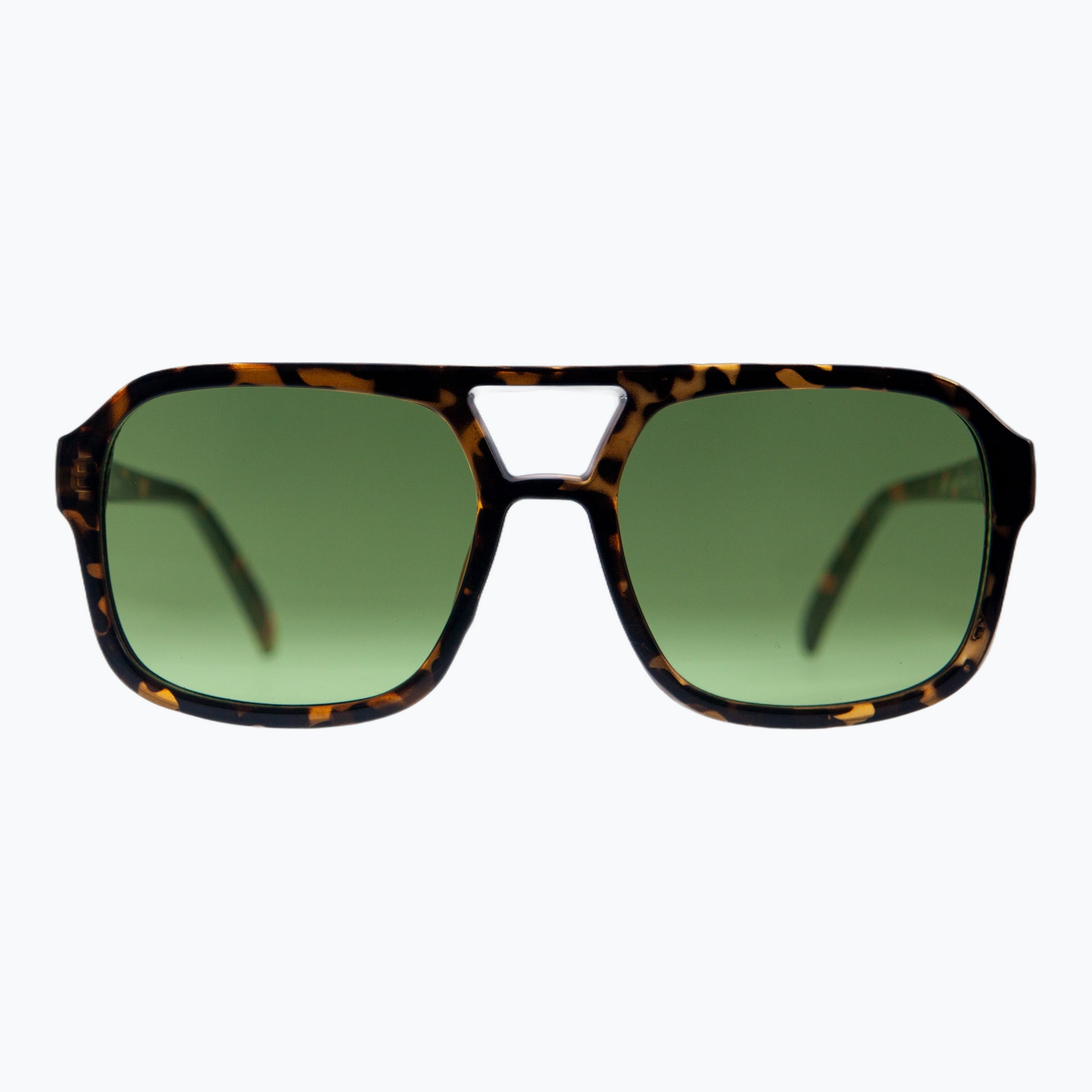 Jaxy Diplomat in Tort/Green — Aviator sunglasses