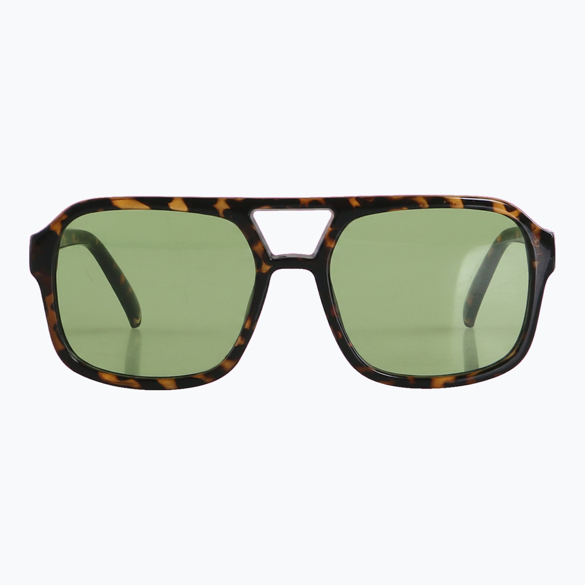 Jaxy Diplomat in Tort/Green — Square sunglasses