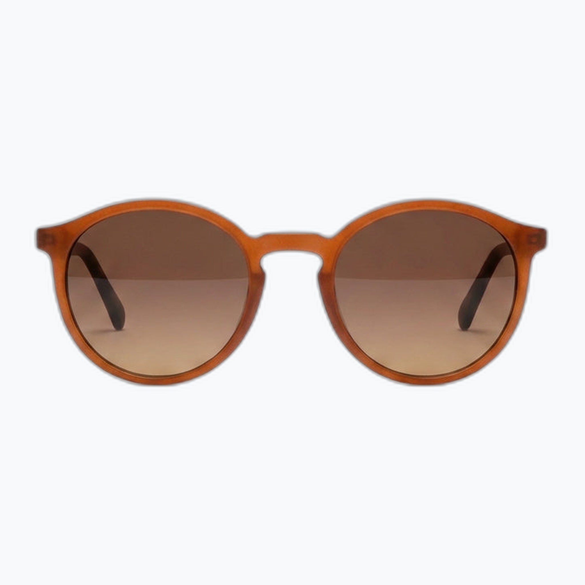 Jaxy Lennon in Rust/Green — Round Polarized sunglasses