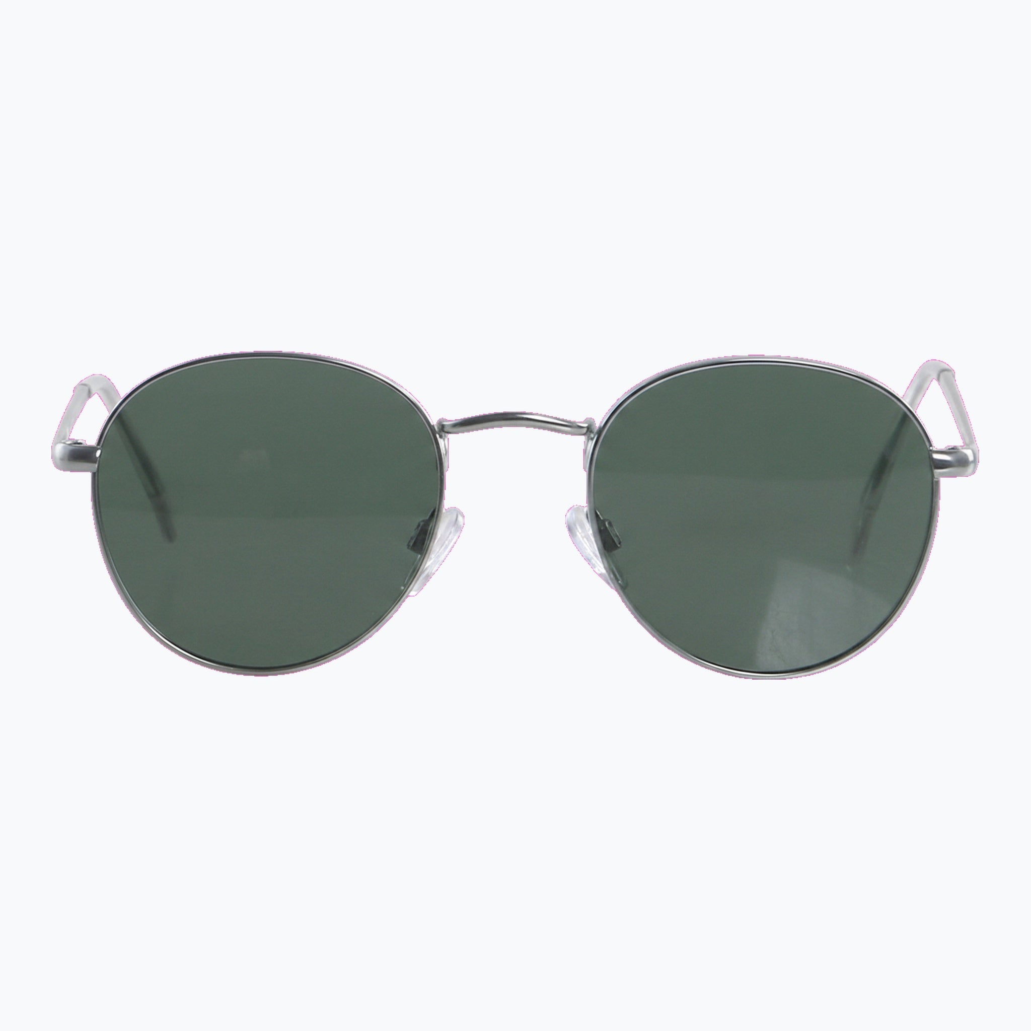 Jaxy Raven in Silver — Round Polarized sunglasses