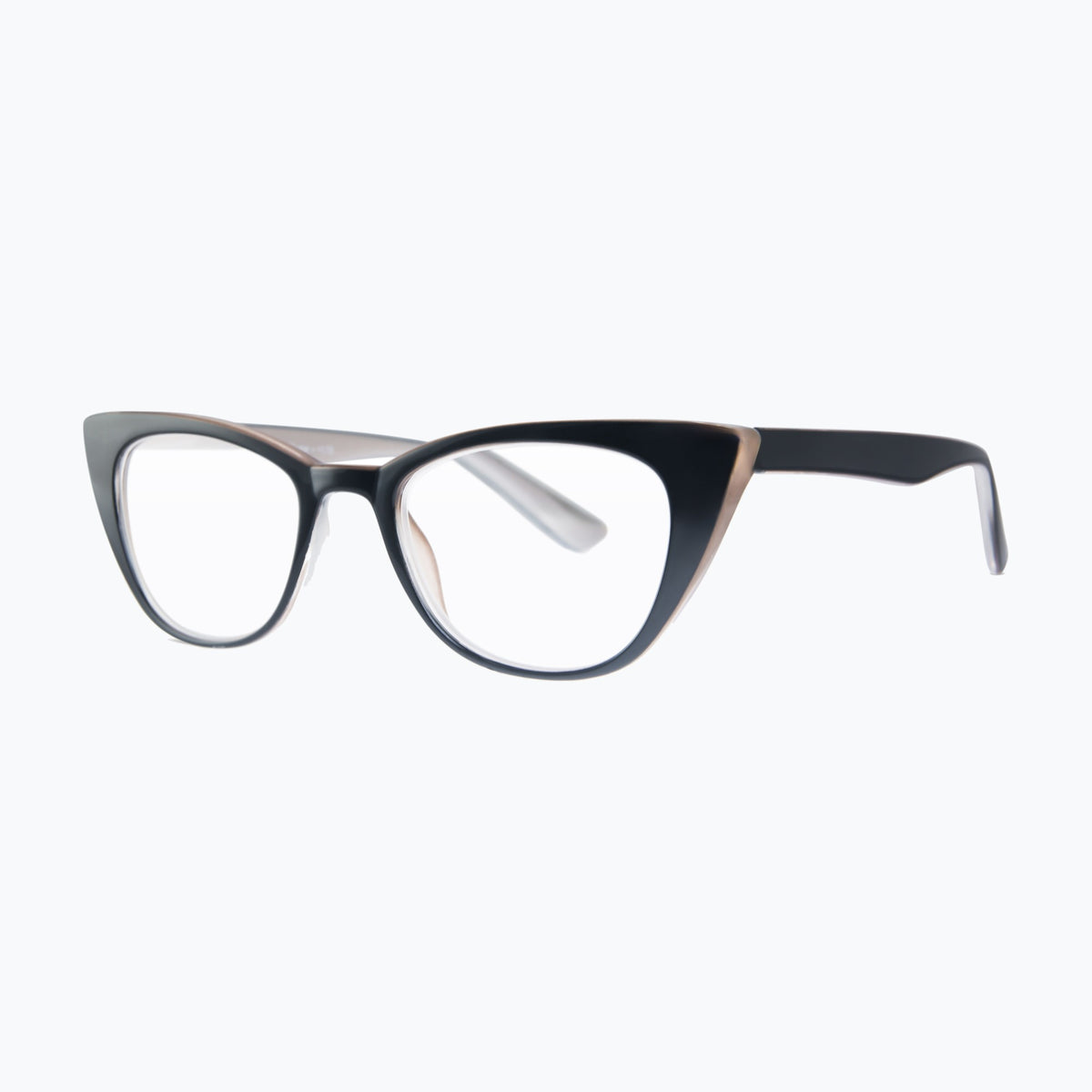 Jaxy Plume Blue Light Glasses Cat-eye sunglasses — side view #Color_Black / Blue Light