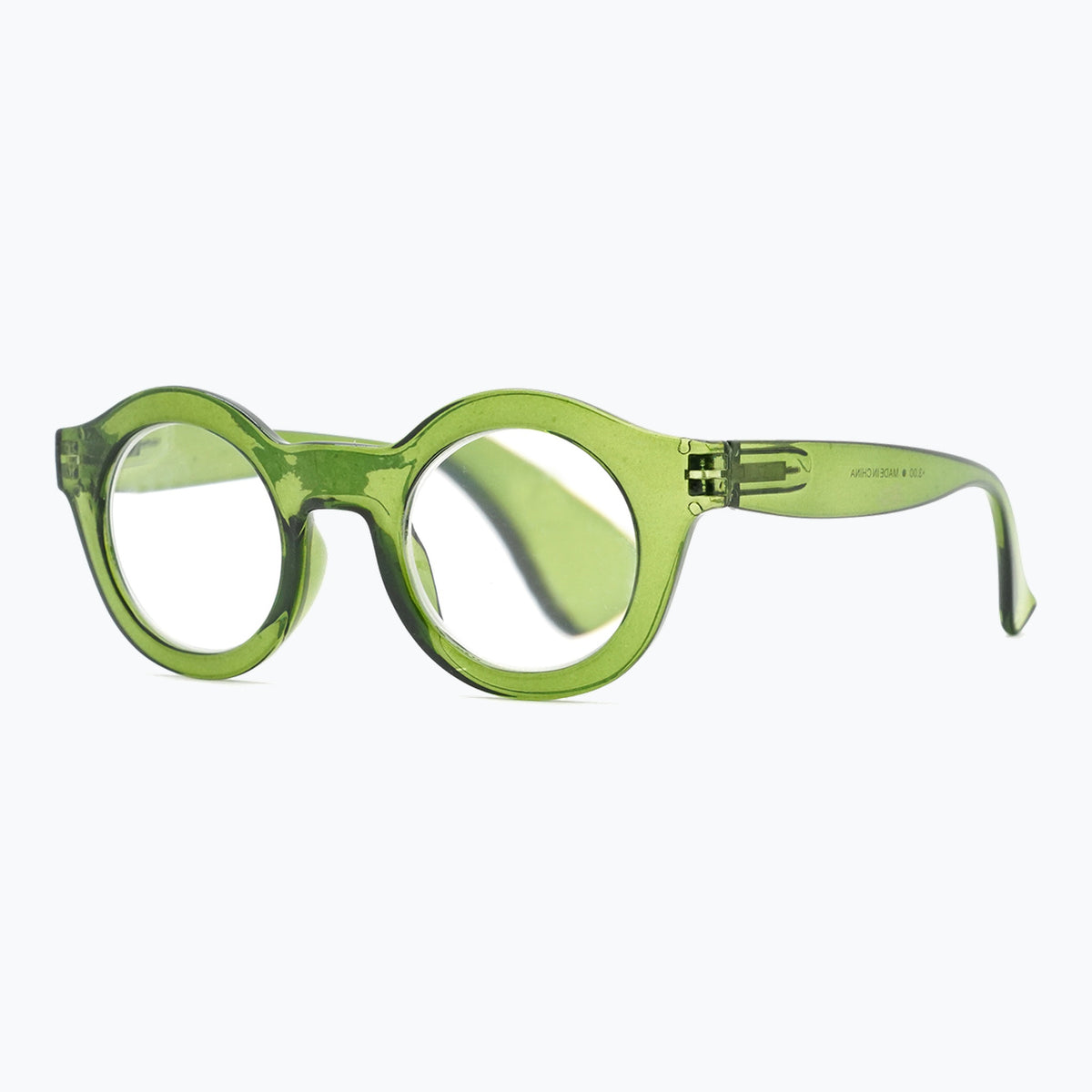 Jaxy Footnote Round sunglasses — side view #Color_Green