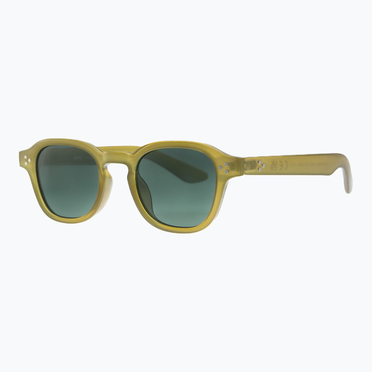 Jaxy Westside Square sunglasses — side view #Color_Olive