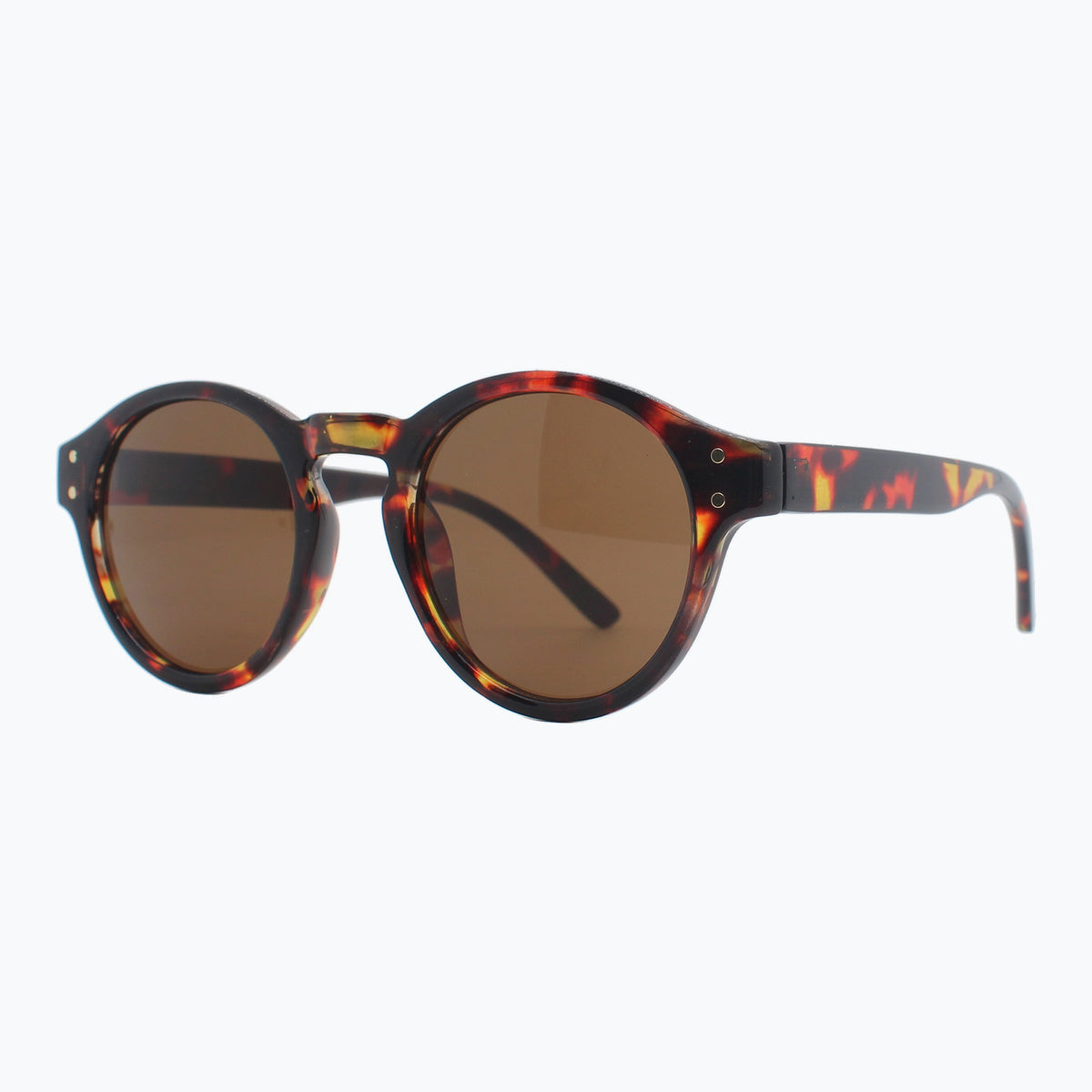Jaxy Sunset Theory Round sunglasses — side view #Color_Tortoise