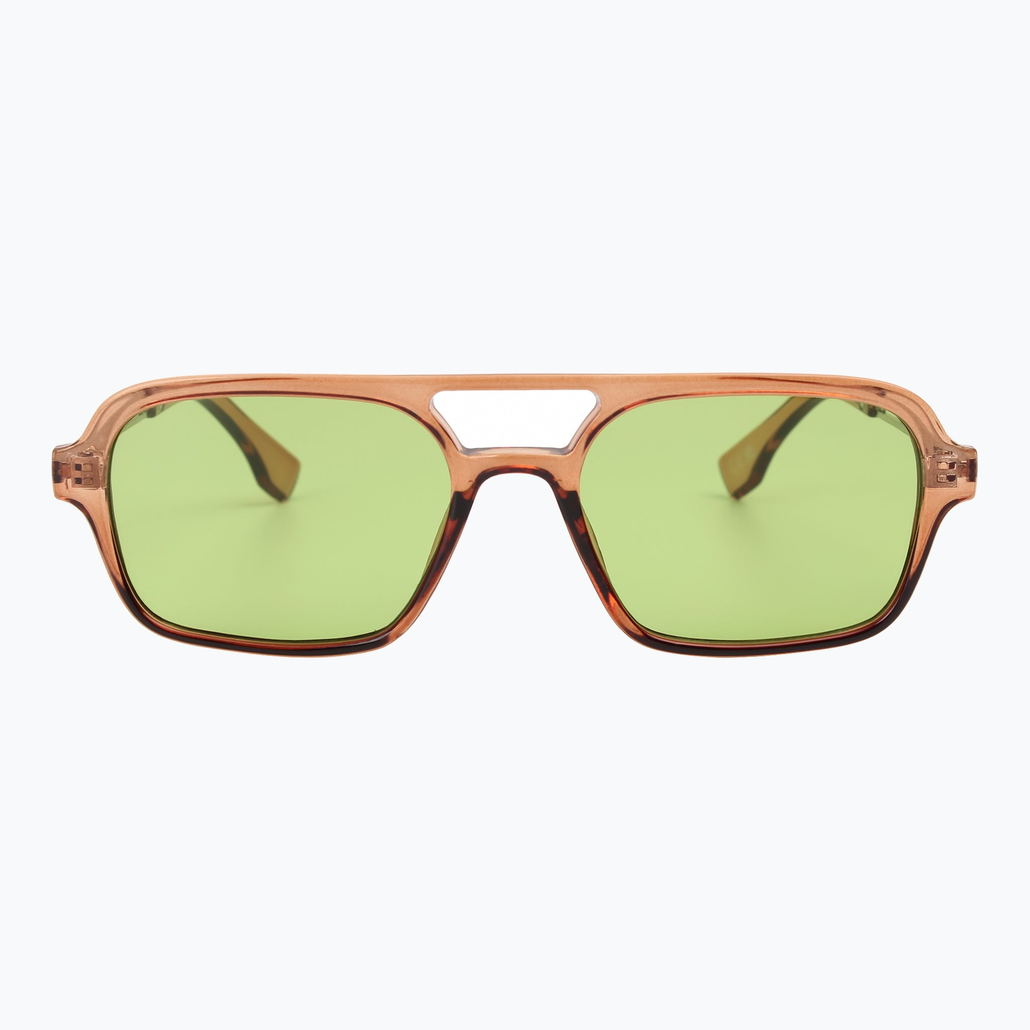 Jaxy Groove Theory in Brown/Green — Square Polarized sunglasses