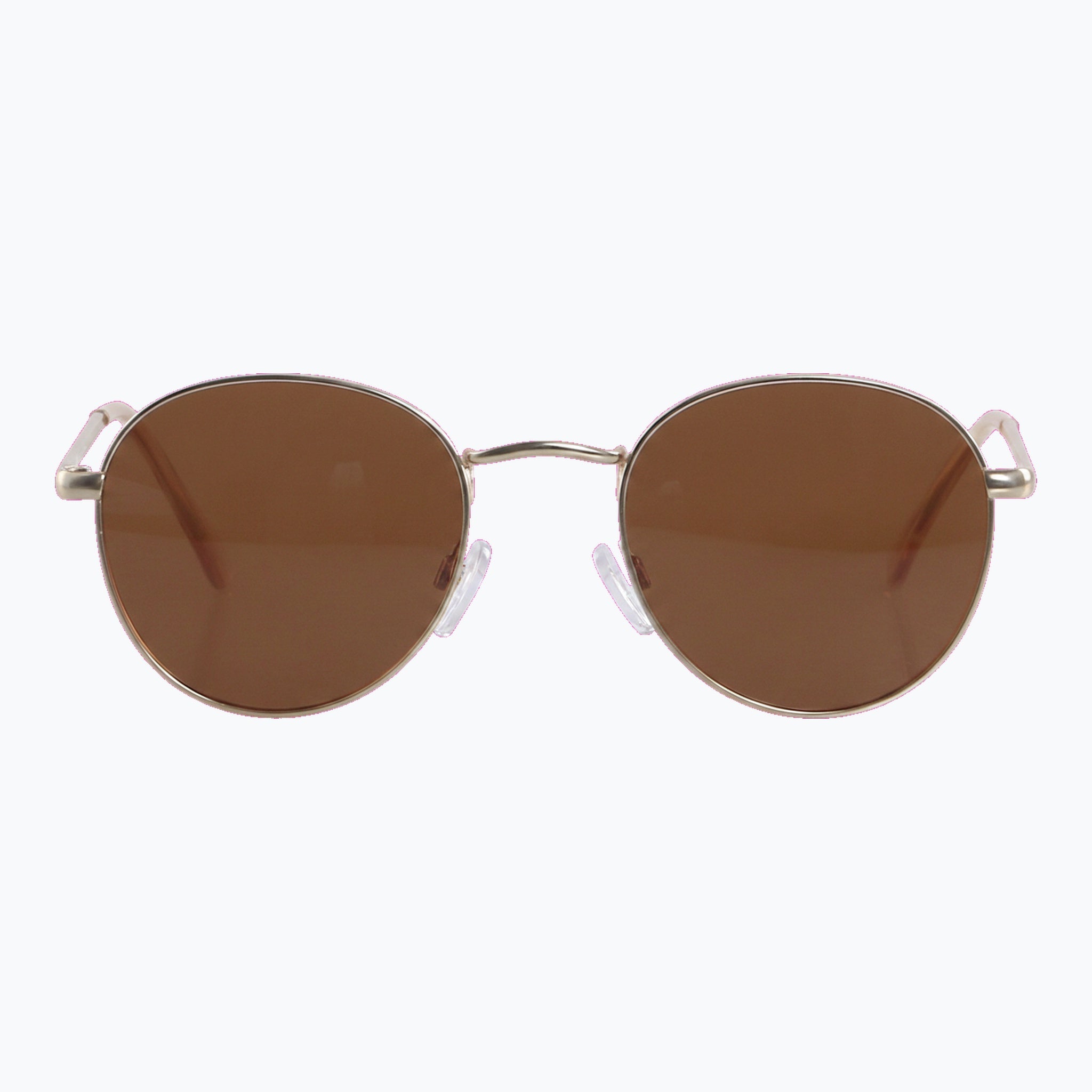 Jaxy Raven in Gold — Round Polarized sunglasses