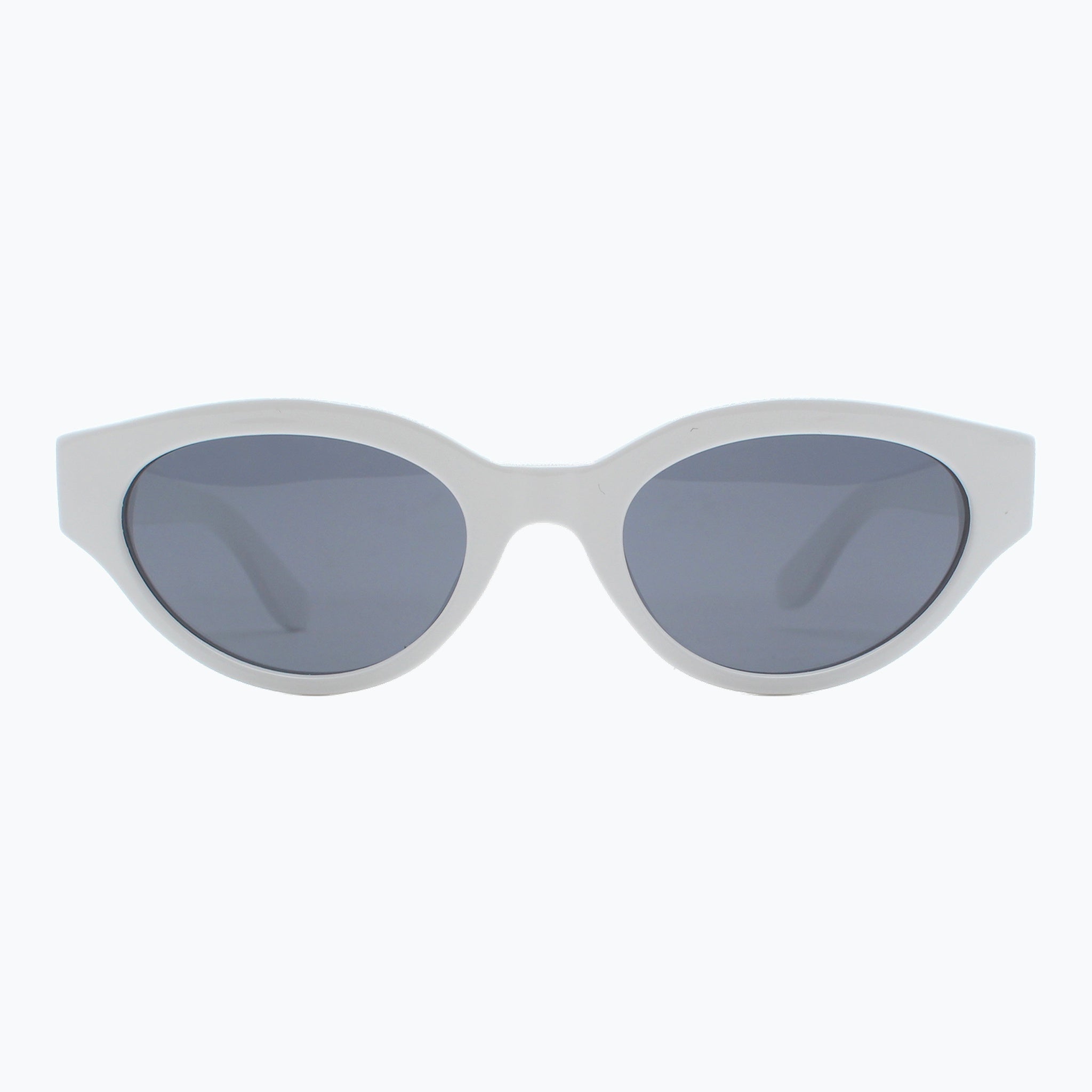 Jaxy Monroe in White — Rectangle Polarized sunglasses