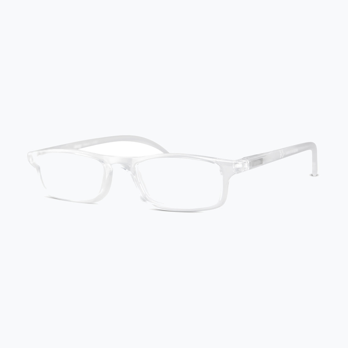 Jaxy Memo Blue Light Glasses Rectangle sunglasses — side view #Color_Crystal / Blue Light